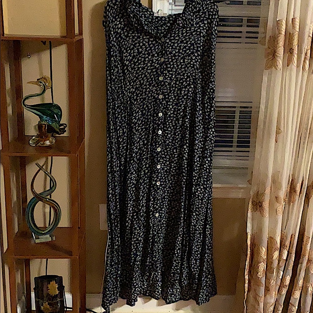 Black button dress